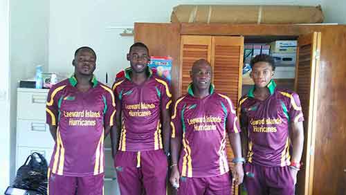 Pictured from left to right: Colin Hamer, Sherwin Peters, Coach Reginald Benjamin and Keacy Carty